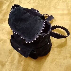 Backpack Handmade Women's Suede Black Backpack
